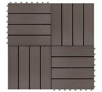 vidaXL 11 pcs Decking Tiles WPC 30x30 cm 1 sqm Dark Brown