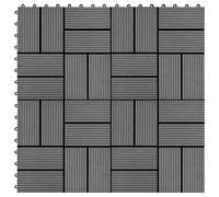 vidaXL 11 pcs Decking Tiles WPC 30x30 cm 1 sqm Grey