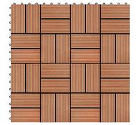 vidaXL 11 pcs Decking Tiles WPC 30x30 cm 1 sqm Teak Colour UK HOT