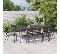 vidaXL 11 Piece Garden Dining Set Anthracite Steel