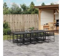 Garden Dining Set Outdoor Dining Set Table and Chair Black Poly Rattan vidaXL