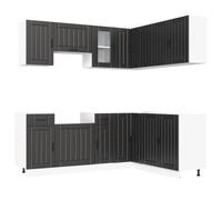 (black) vidaXL 11 Piece Kitchen Cabinet Set Kalmar White Engineered Wood