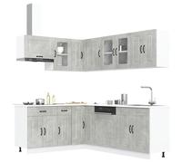 vidaXL 11 Piece Kitchen Cabinet Set Kalmar Concrete Grey Engineered Wood