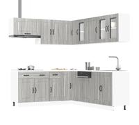 vidaXL 11 Piece Kitchen Cabinet Set Kalmar Grey Sonoma Engineered Wood