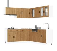 vidaXL 11 Piece Kitchen Cabinet Set Porto Artisan Oak Engineered Wood