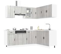 vidaXL 11 Piece Kitchen Cabinet Set Porto Grey Sonoma Engineered Wood