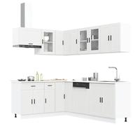 vidaXL 11 Piece Kitchen Cabinet Set Porto White Engineered Wood