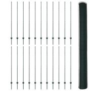 vidaXL 11 x U-Channel Fence Posts Green 160 cm Steel