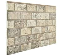 vidaXL 11x 3D Wall Panels with Sand Brick Design Decorative Wall Paper Cover Panel Cladding Tile Living Room Bedroom Interior Home EPS