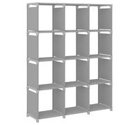 vidaXL 12-Cube Display Shelf Grey 103x30x141 cm Fabric