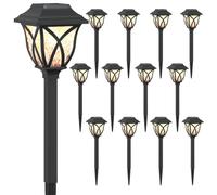 vidaXL 12 Pack 42cm PP Garden Yard Solar Lights with Ground Stake Modern Solar LED Lights Weatherproof Outdoor Lighting Eco-Friendly Options