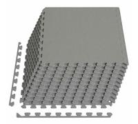 vidaXL 12 Pack Grey 4.32m2 EVA Foam Floor Mats for Home Gym Garage Modern Interconnected Waterproof Noise Reducing