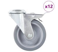 vidaXL 12 pcs Bolt Hole Swivel Casters 100 mm