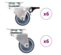 vidaXL 12 pcs Twin-wheel Swivel Casters 50 mm