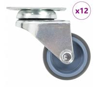 vidaXL 12 pcs Twin-wheel Swivel Casters 50 mm