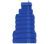 vidaXL 12 Piece Towel Set Blue 360 gsm 100% Cotton