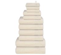 vidaXL 12 Piece Towel Set "FROGN" Cream 360 gsm