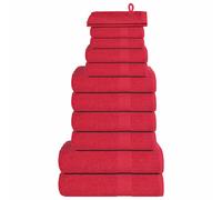 vidaXL 12 Piece Towel Set "FROGN" Red 360 gsm