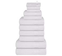 vidaXL 12 Piece Towel Set "FROGN" White 100% Cotton