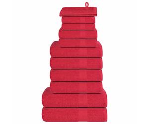 vidaXL 12 Piece Towel Set Red 360 gsm 100% Cotton towel face towel tea towel