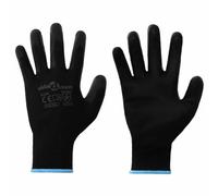 vidaXL 12 x Black 9 L Polyester Work Gloves, Workshop Essentials, Modern Work Gloves, Flexible Protection for Home and Garden