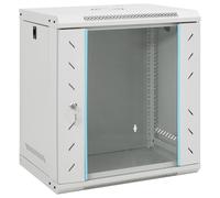 vidaXL 12U Wall Mounted Network Cabinet Server Rack - Cold-Rolled Steel, 53x40x60cm, Lockable Grey Data Cabinet