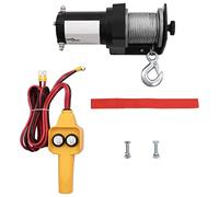 vidaXL 12V Electric Winch, 907 KG Maximum Pulling Force, Vehicle Recovery - Includes Wire Remote Control, Power Cable, and Mounting Accessories