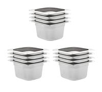 vidaXL 12x Gastronorm Containers GN 1/6 100mm Stainless Steel Stackable Tray