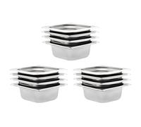 vidaXL 12x Gastronorm Containers GN 1/6 65mm Stainless Steel Stackable Tray