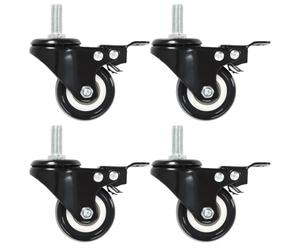 vidaXL 12x Swivel Casters with Brakes 50mm Trolley Furniture Moving Box Wheels