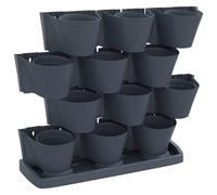 vidaXL 12x Vertical Garden Plant Set Anthracite Polypropylene Planter Stand
