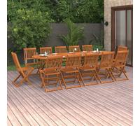 vidaXL 13 Piece Garden Dining Set 280x90x75 cm Solid Wood Acacia