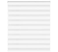 vidaXL 130x100 cm zebra blinds - white - polyester roller shades - privacy and lighting control for living room, bedroom, office