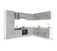 vidaXL 14 Piece Kitchen Cabinet Set Kalmar Concrete Grey Engineered Wood
