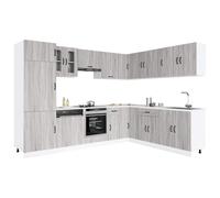vidaXL 14 Piece Kitchen Cabinet Set Kalmar Grey Sonoma Engineered Wood