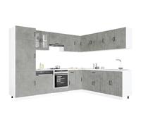 vidaXL 14 Piece Kitchen Cabinet Set Lucca Concrete Grey Engineered Wood