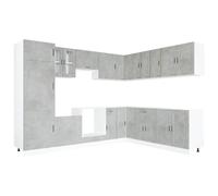 (concrete grey) vidaXL Kitchen Cabinet Set 14 Piece Cabinet Cupboard Porto Engineered Wood