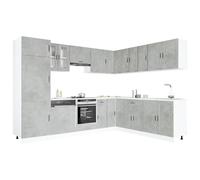 vidaXL 14 Piece Kitchen Cabinet Set Porto Concrete Grey Engineered Wood