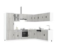 vidaXL 14 Piece Kitchen Cabinet Set Porto Grey Sonoma Engineered Wood