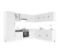 vidaXL 14 Piece Kitchen Cabinet Set Porto White Engineered Wood