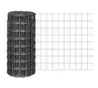 vidaXL Euro Fence Panel 25x0.8m - Steel Wire, PVC Coated, Grey, 100x100mm Mesh for Garden, Poultry Screen Barrier