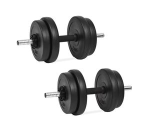 vidaXL 14pc 20kg Dumbbell Weight Training Set