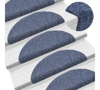 vidaXL 15 pcs Self-adhesive Stair Mats Needle Punch 56x17x3 cm Blue UK HOT
