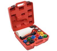 vidaXL 15-Piece Engine Oil Filler Set with Nylon Funnel and Adaptors, Complete Kit for Efficient Oil Filling, Includes Carrying Case