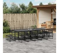 (14 piece) vidaXL Garden Dining Set Outdoor Table and Chair Poly Rattan