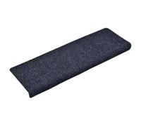 vidaXL 15-Piece Stair Mats Set - Needle Punch Blue Carpet Treads for Stair Protection and Non-Slip Grip - 65x21x4cm, Washable Polypropylene