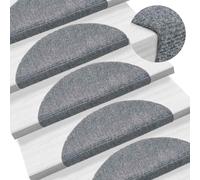 Vidaxl 15 Self-Adhesive Stair Mats Needle Punch 56X17X3 Cm Light Grey