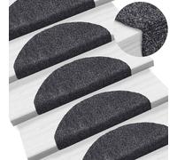 vidaXL 15pcs Self-adhesive Stair Mats Needle Punch 65x21x4cm Dark Grey UK