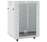 vidaXL 15U Network Cabinet Server Rack - 19" Cold-Rolled Steel IP20 Grey 53x40x80 cm