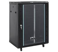 (black, 530 x 400 x 800 mm) vidaXL Network Cabinet with Feet Office Server Rack Data Cabinet 19" IP20